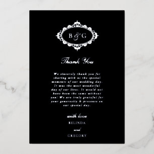 Tarjeta de agradecimiento al verdadero Boda negro 