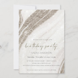 Tarjeta De Agradecimiento Alarma De Mármol De Oro Pálido Cualquier Invitació