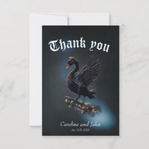 Tarjeta De Agradecimiento Alas de la libertad el cisne negro en el patinaje.