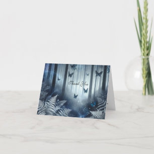 Tarjeta De Agradecimiento Alas iluminadas por la luna y Boda mágico de media
