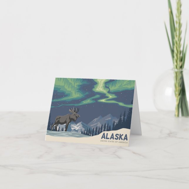 Tarjeta De Agradecimiento Alaska con Moose (Anverso)