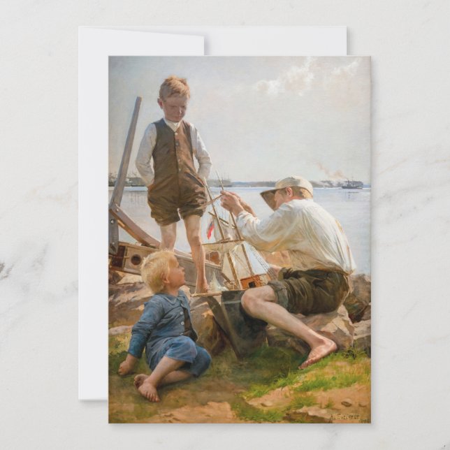 Tarjeta De Agradecimiento Albert Edelfelt - Constructores de barcos (Anverso)