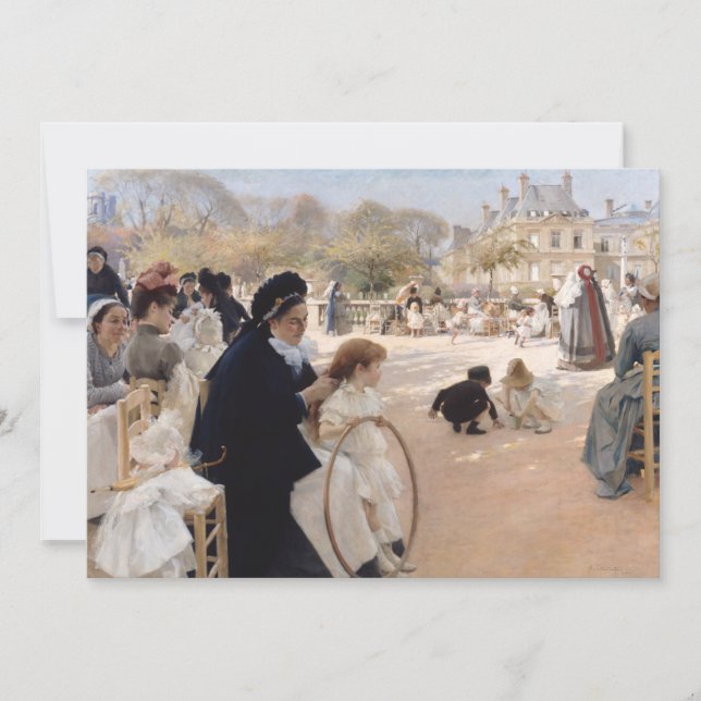 Tarjeta De Agradecimiento Albert Edelfelt - Jardines de Luxemburgo, París (Anverso)