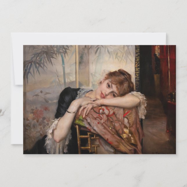 Tarjeta De Agradecimiento Albert Edelfelt - La Parisienne / Virginie (Anverso)