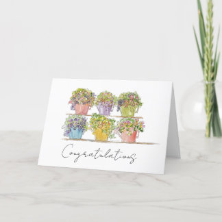 Tarjeta De Agradecimiento Alegre boceto de mano del mercado de flores