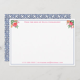Tarjeta De Agradecimiento Alegre Citrus Floral Española Tile Wedding Ducha
