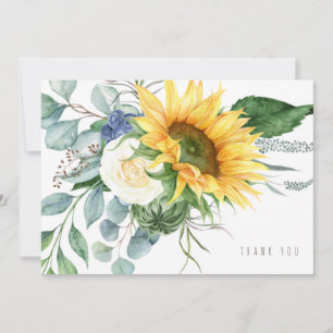 Tarjeta De Agradecimiento Alegre Funeral De Eucalyptus Sunflower Gracias