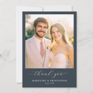 Tarjeta De Agradecimiento Alegre Marina Foto Elegante