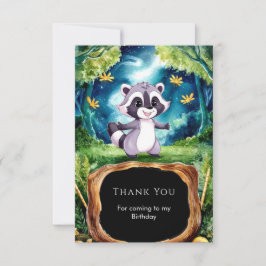Tarjeta De Agradecimiento Alegre Raccoon simple Cumpleaños
