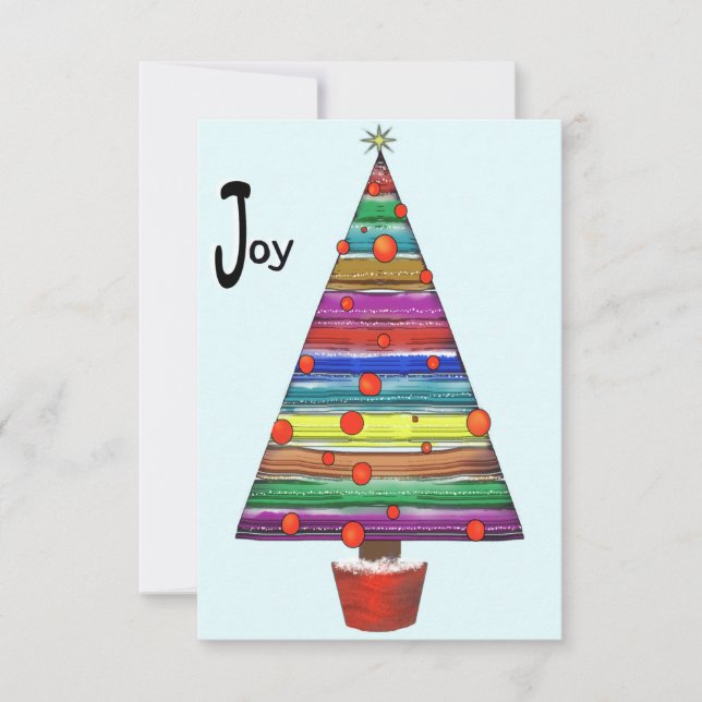 Tarjeta De Agradecimiento Alegría del árbol de Navidad (Anverso)