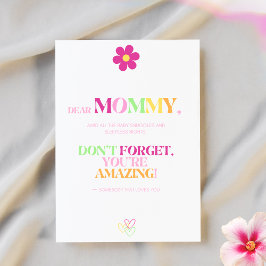 Tarjeta De Agradecimiento Alentamiento para nuevas mamás de color floral úni