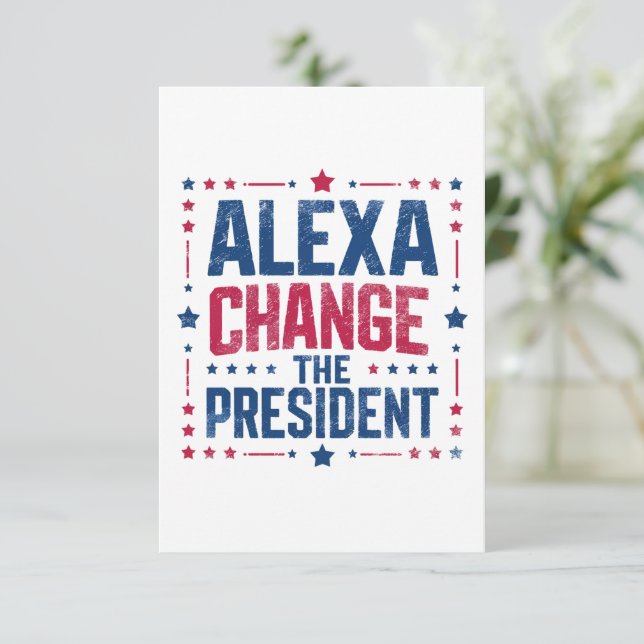 Tarjeta De Agradecimiento Alexa cambia la política divertida del presidente (Anverso de pie)