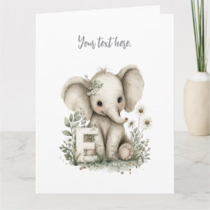 Tarjeta De Agradecimiento Alfabeto de animales bebés en acuarela adorable pa