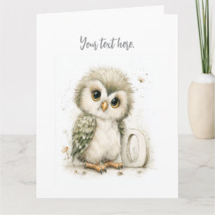 Tarjeta De Agradecimiento Alfabeto de saludos de animales bebés en acuarela