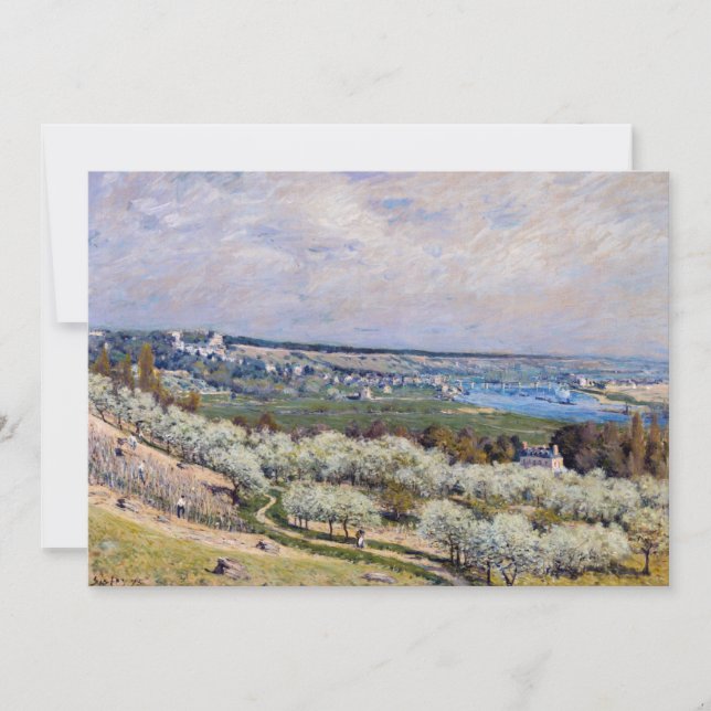 Tarjeta De Agradecimiento Alfred Sisley - Terraza en Saint-Germain, primaver (Anverso)