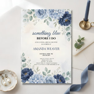Tarjeta De Agradecimiento Algo Azul Antes de Hacer Floral Té de Despedida de