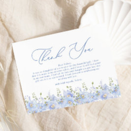 Tarjeta De Agradecimiento Algo Azul Antes de Hacer la Ducha de Novia