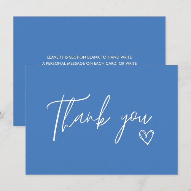 Tarjeta De Agradecimiento Algo azul antes de hacer la ducha nupcial azul (Anverso / Reverso)