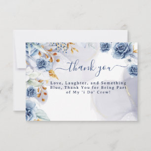 Tarjeta De Agradecimiento Algo Azul Antes de Mi Desayuno Nupcial Floral