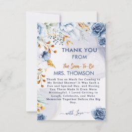 Tarjeta De Agradecimiento Algo Azul Antes de Mi Desayuno Nupcial Floral