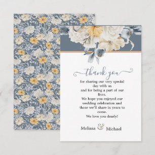 Tarjeta De Agradecimiento ALGO AZUL  Boda floral crepuscular