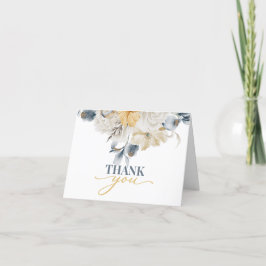 Tarjeta De Agradecimiento ALGO AZUL - BODA FLORAL Script Gracias