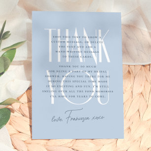 Tarjeta De Agradecimiento Algo Azul Bridal Shower Floral Elegante