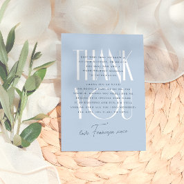 Tarjeta De Agradecimiento Algo Azul | Elegante Desayuno Nupcial Floral