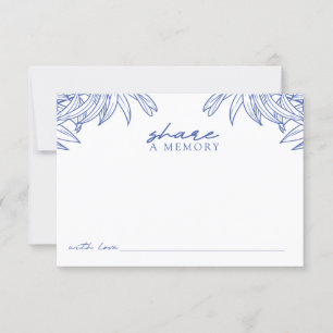 Tarjeta De Agradecimiento Algo Azul Sencillo De Memoria A
