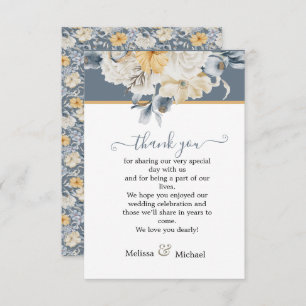 Tarjeta De Agradecimiento ALGO Boda AZUL Dusky Floral