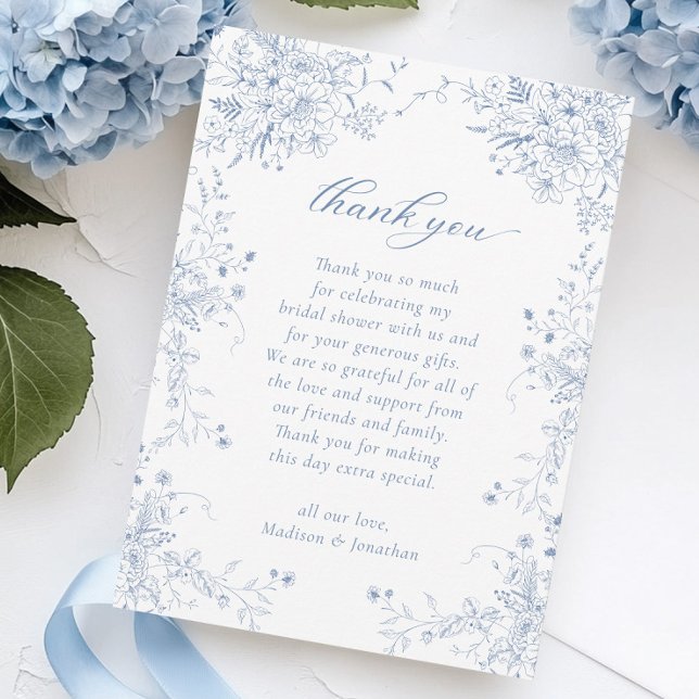 Tarjeta De Agradecimiento Algo de ducha azul de novia (Subido por el creador)