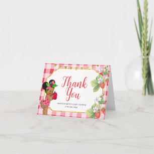 Tarjeta De Agradecimiento Alguien Berry Sweet Strawberry Chica Baby Shower