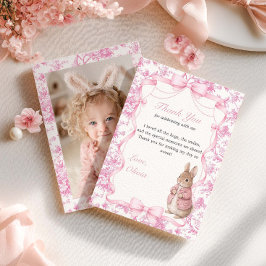 Tarjeta De Agradecimiento Algún conejito es un conejito de toile rosa