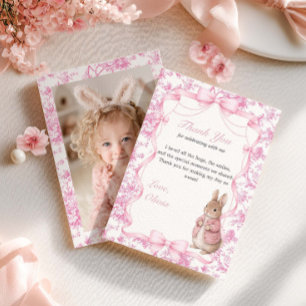 Tarjeta De Agradecimiento Algún conejito es un conejito de toile rosa