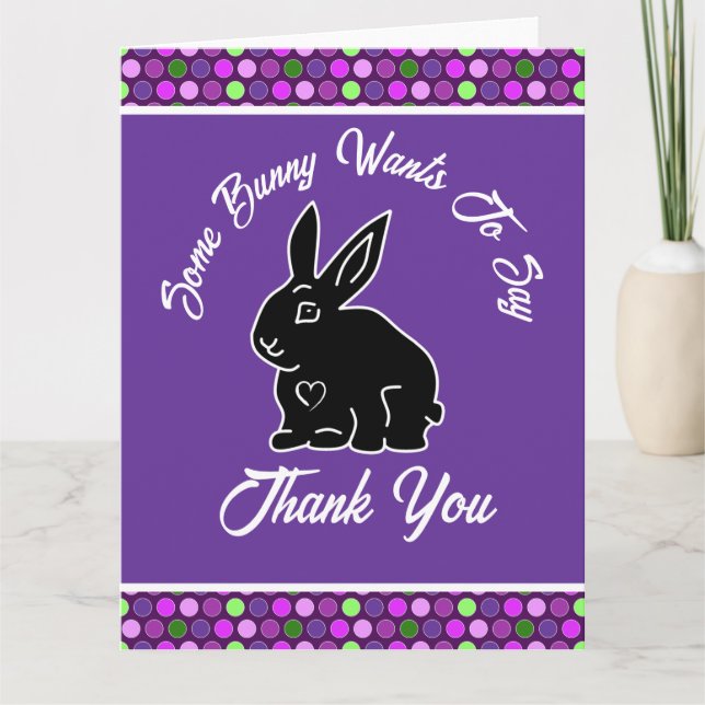 Tarjeta De Agradecimiento Algunos conejitos quieren decir gracias a Lilac Po (Anverso)