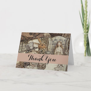 Tarjeta De Agradecimiento Alice Birthday Uncumpleaños Rabbit Hatter Fiesta