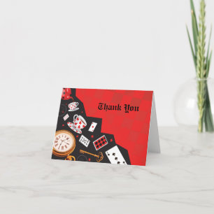 Tarjeta De Agradecimiento ALICE EN WONDERLAND Bat Mitzvah
