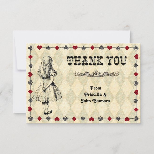 Tarjeta De Agradecimiento Alicia en el País de las Maravillas (Anverso)