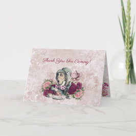 Tarjeta De Agradecimiento Alicia en el país de las maravillas, el Fiesta del