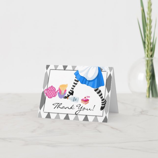 Tarjeta De Agradecimiento Alicia en el país de las maravillas le agradece (Anverso)