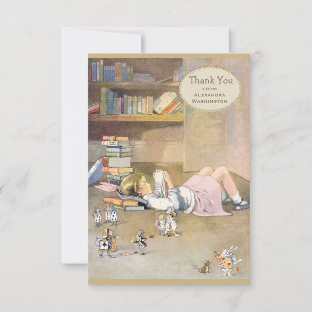 Tarjeta De Agradecimiento Alicia en el país de las maravillas le agradece (Anverso)