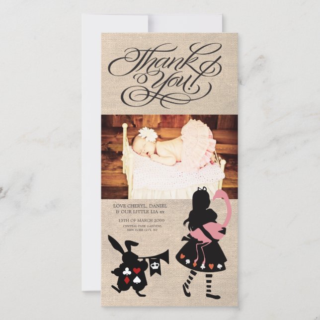 Tarjeta De Agradecimiento Alicia en el país de las maravillas le agradece (Anverso)