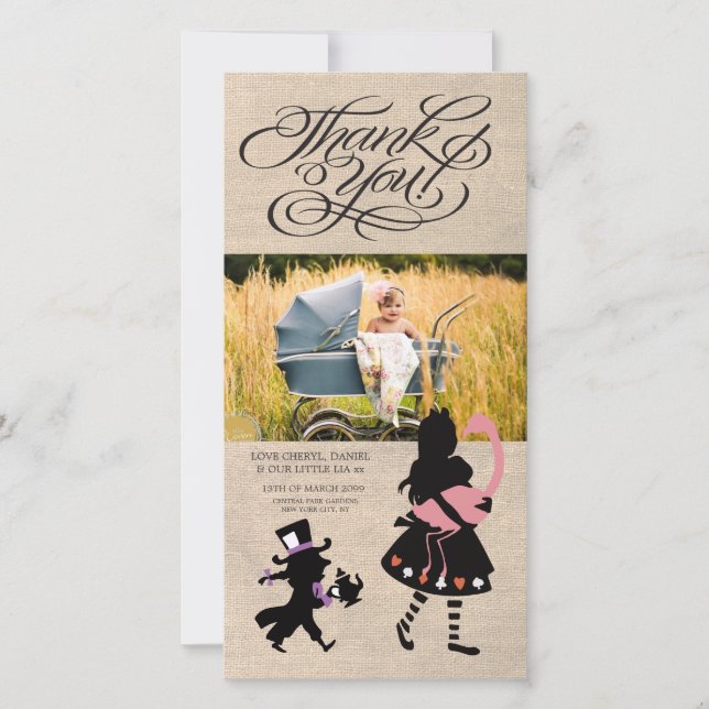 Tarjeta De Agradecimiento Alicia en el país de las maravillas le agradece (Anverso)