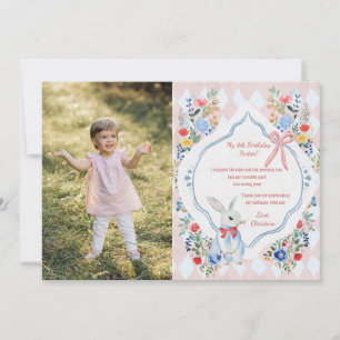Tarjeta De Agradecimiento Alicia encantada en la foto del cumpleaños del paí