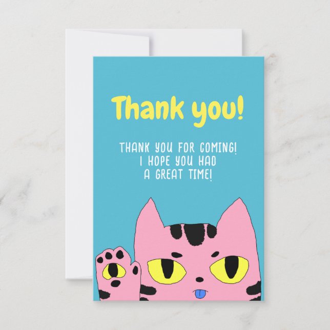 Tarjeta De Agradecimiento Alien Pocket Cat (Anverso)
