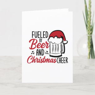 Tarjeta De Agradecimiento Alimentado por cerveza y Navidades alentadores
