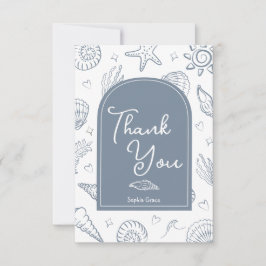 Tarjeta De Agradecimiento All I Sea is Love Dusty Blue Thank You Card