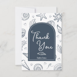 Tarjeta De Agradecimiento All I Sea is Love Navy Blue Thank You Card