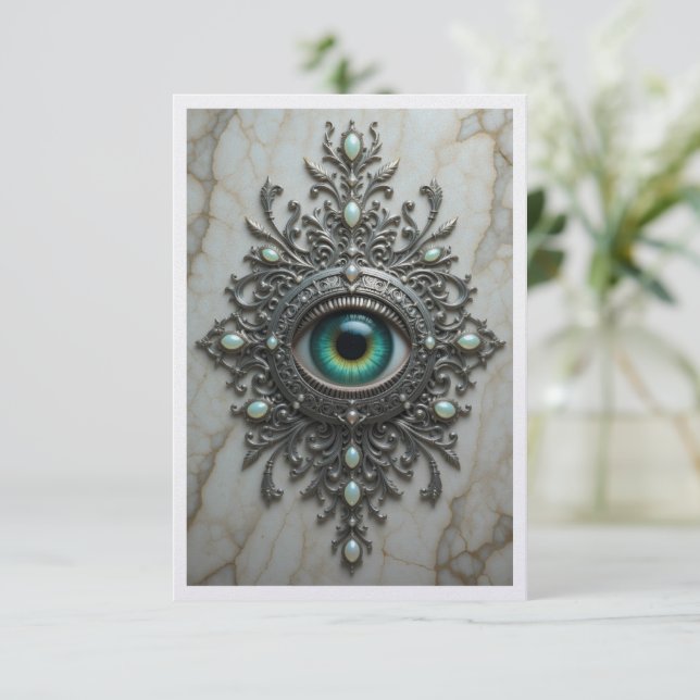 Tarjeta De Agradecimiento All Seeing Eye Brooch Card (Anverso de pie)