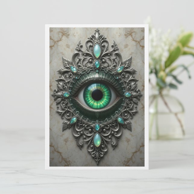 Tarjeta De Agradecimiento All Seeing Eye Brooch Card (Anverso de pie)
